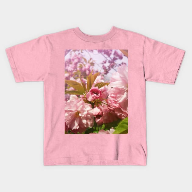 Japanese cherry blossom Kids T-Shirt by psychoshadow